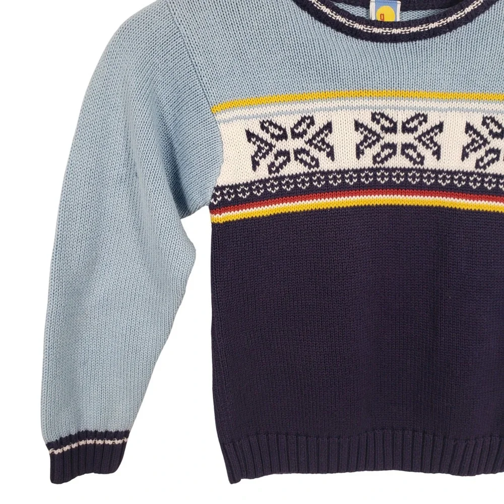 Vintage‎ Gymboree Boys Sweater Kids Blue Snowflake Knit 5 Christmas